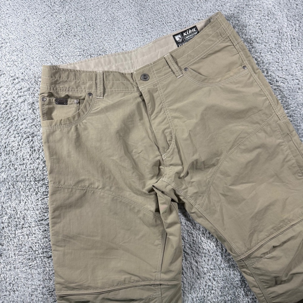 Kuhl Liberator Convertible Pants Mens 36x32 Khaki Tan Stealth Zip Off Hiking